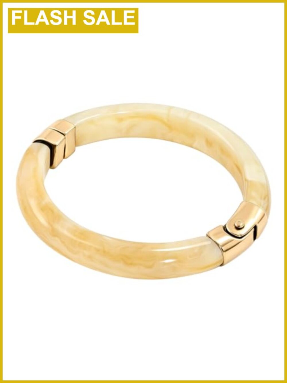 Marbled Resin Hinged Bangle Bracelet Slim Stackable Cuff